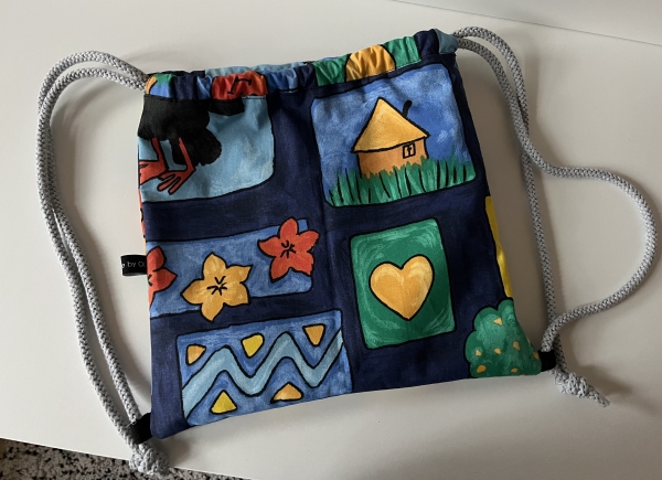 Rucksack Turnbeutel für Kinder (Kordel grau)